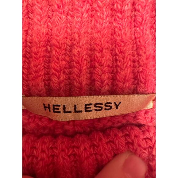 HELLESSY New York 100% Merino Wool Pink Turtleneck Sweater Button Sleeve Sz XS - Picture 6 of 6